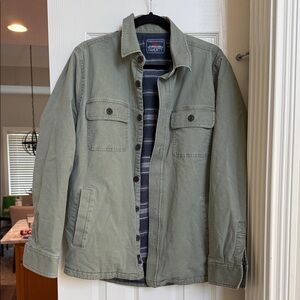 Faherty Men's Olive Shirt Jacket